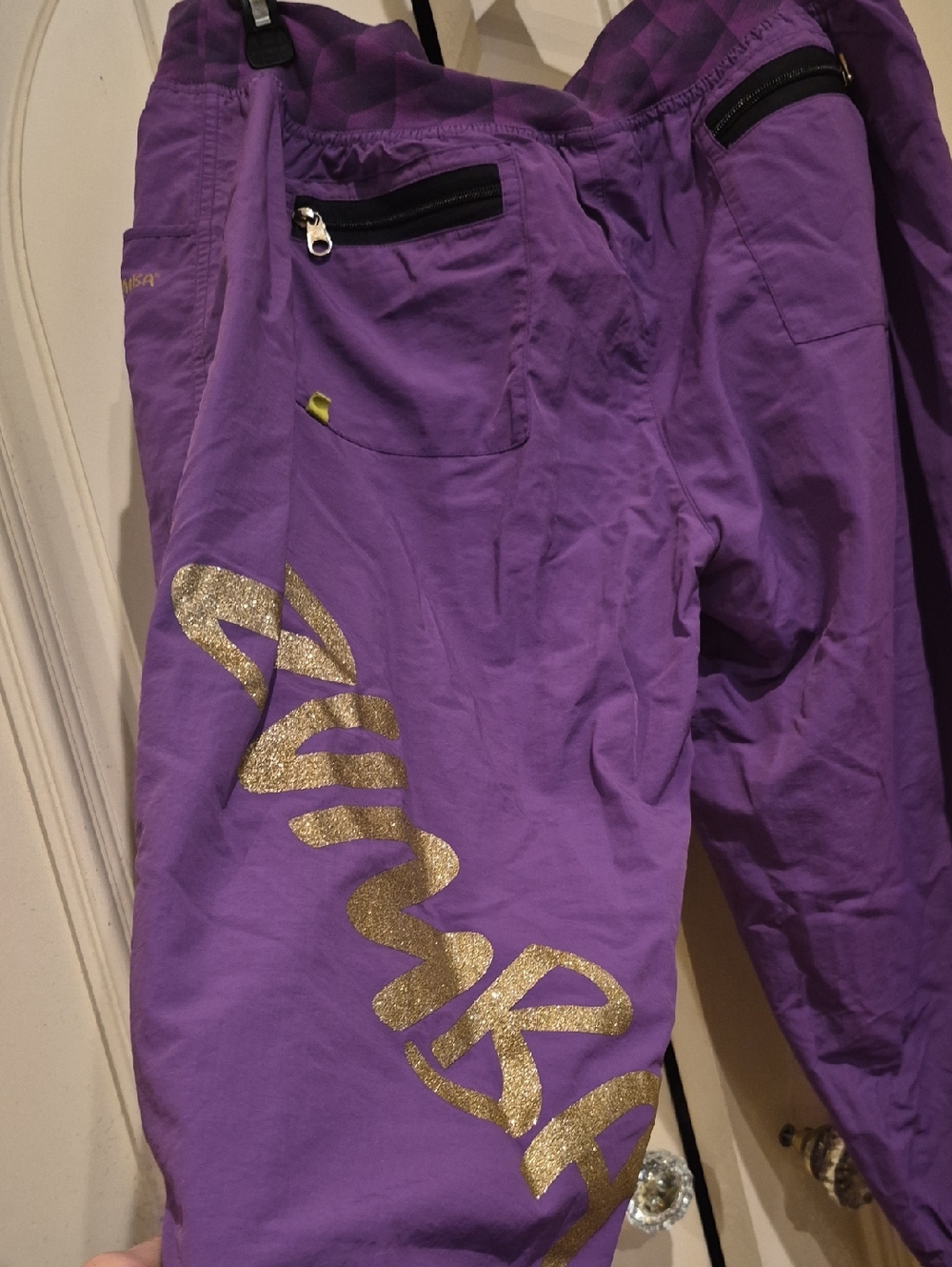ZUMBA Pants with Gold Glitter Script